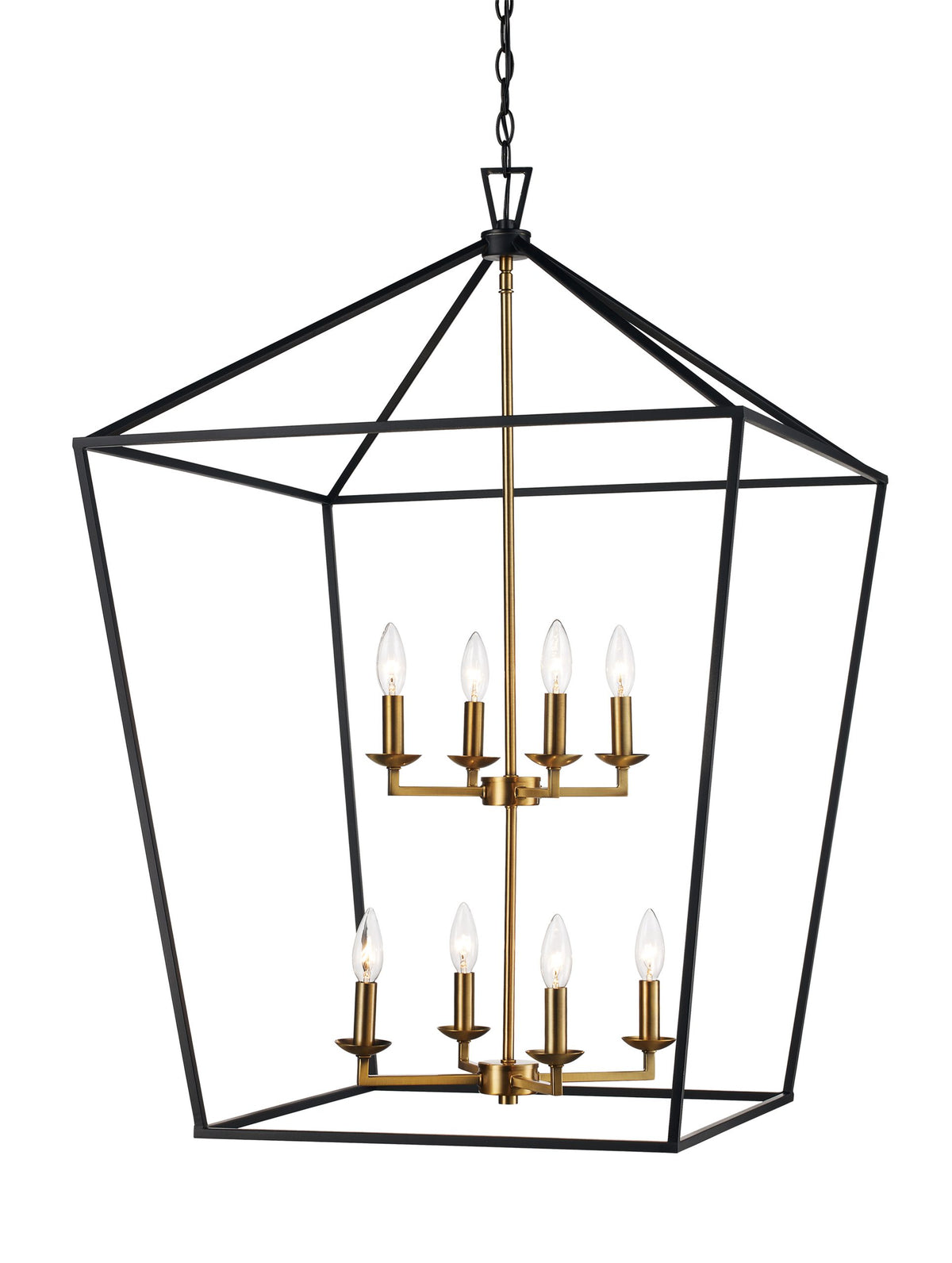 Trans Globe Lighting 10265 BK Lacey 8 Light 26 inch Black Antique Gold Pendant Ceiling Light