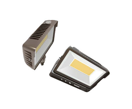 Keystone KT-FLED60PS-R4A-UNV-8CSB-VDIM LED Flood Light w/ Photocell, Selectable Wattage. Voltage 120V-277V, Multi-Color Temperature, Bronze
