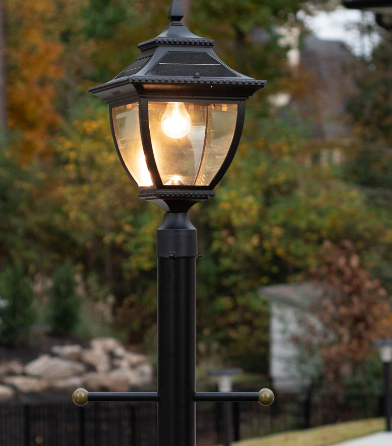 Gama Sonic 104B033 Pagoda Bulb Solar Lamp – Wall/Pier/3″ Fitter Mount