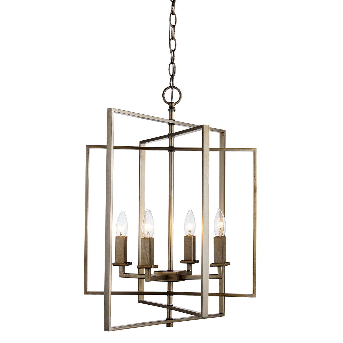 Trans Globe Lighting 10595 ASL El Capitan 4 Light Antique Silver Leaf Pendant Ceiling Light