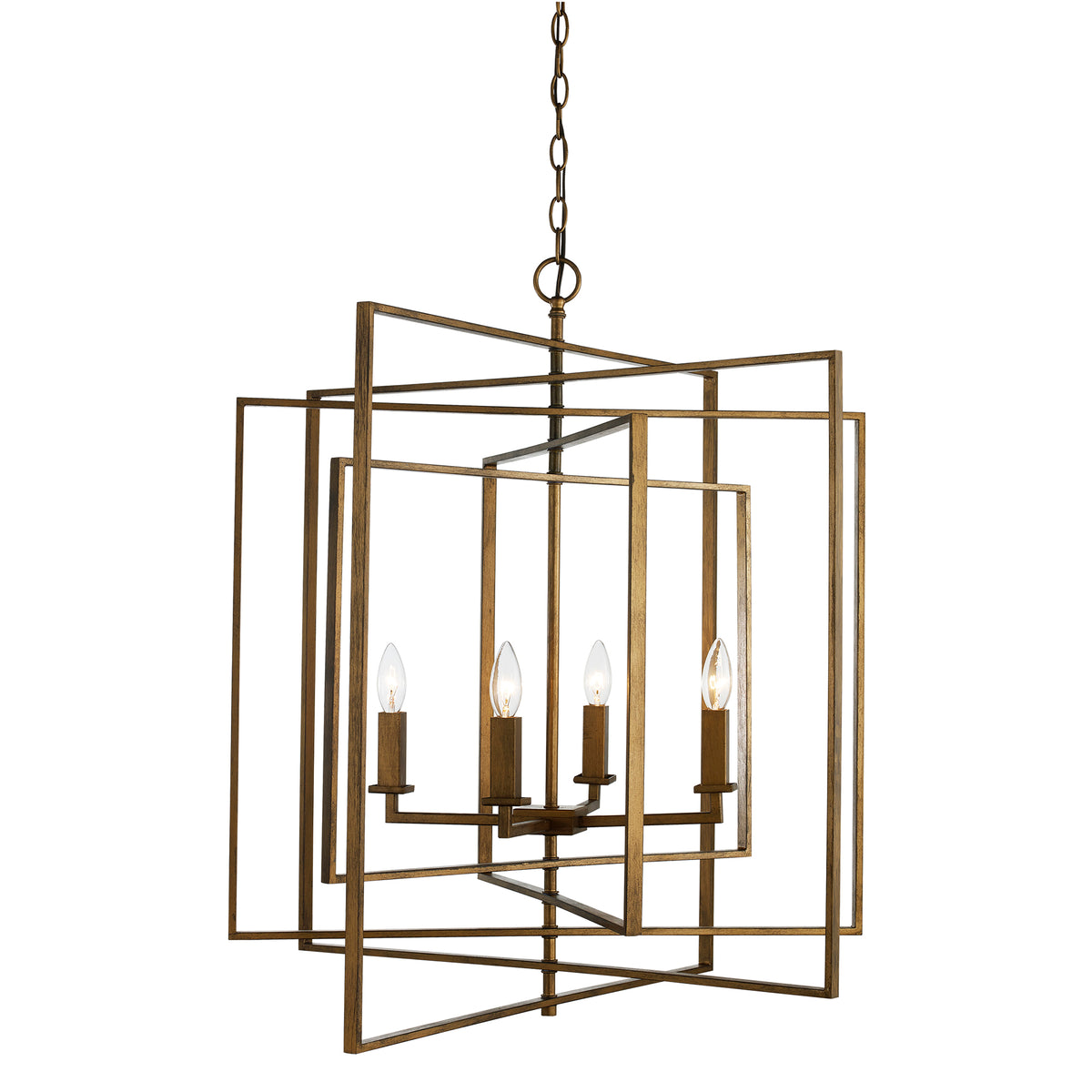 Trans Globe Lighting 10596 AG El Capitan 4 Light Antique Gold Chandelier Ceiling Light