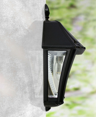 Gama Sonic 105BP250040 Baytown II Sconce Solar Lamp – Set of 2 - Black