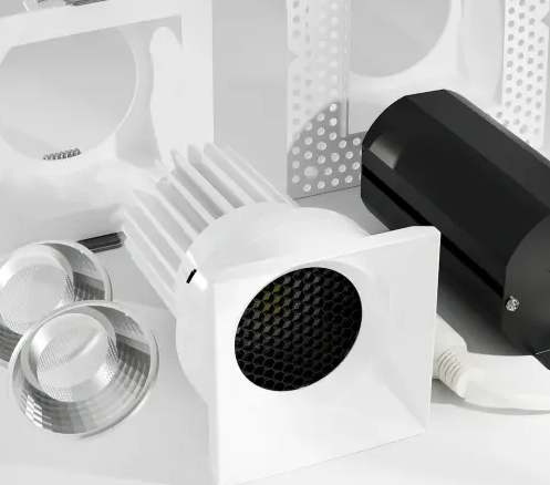 American Lighting RHYM-DL3Q-15-110-FLT-5CCT-WH 3-in Rhyme Downlight, Flat Square, Wattage 15W, Voltage 120V, Multi-Color Temperature, White