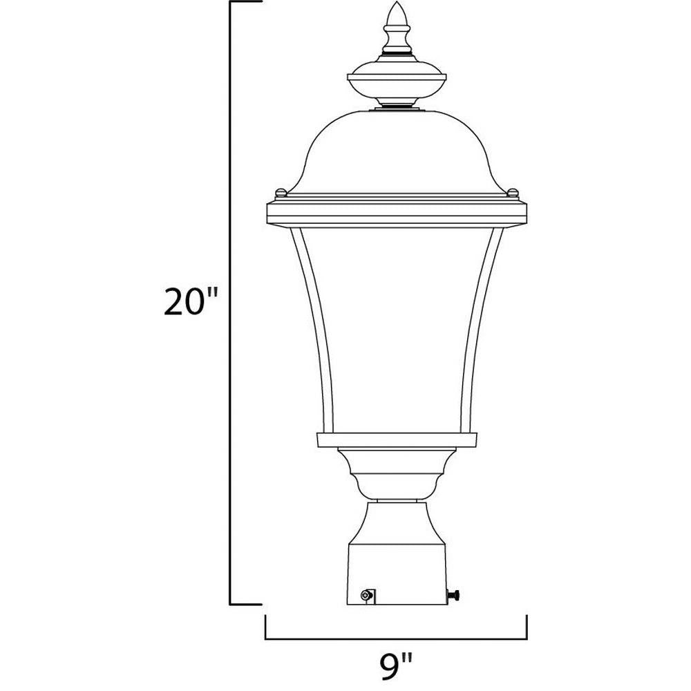 Maxim Lighting 1065BK Senator Outdoor Pole Post Mount Dimensions 9 x 20 inches