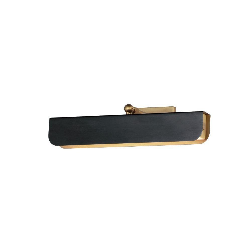 Maxim Lighting 10711WTBKNAB Miles 1 Light 18 Inch Matte Black and Natural Aged Brass LED Wall Sconce