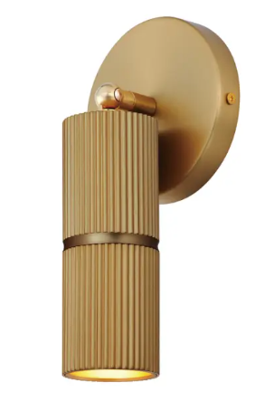 ET2 Contemporary Lighting E11016-144GLD Reeds LED Spot Light, 360 Lumens, Color Temperature 3000K, Voltage 120V, Clear Ribbed Glass, Gold Finish