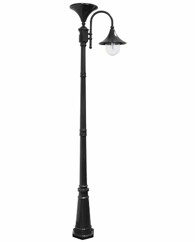 Gama Sonic 109001 Everest Solar Lamp Post w/GS Solar Light Bulb, Black Finish