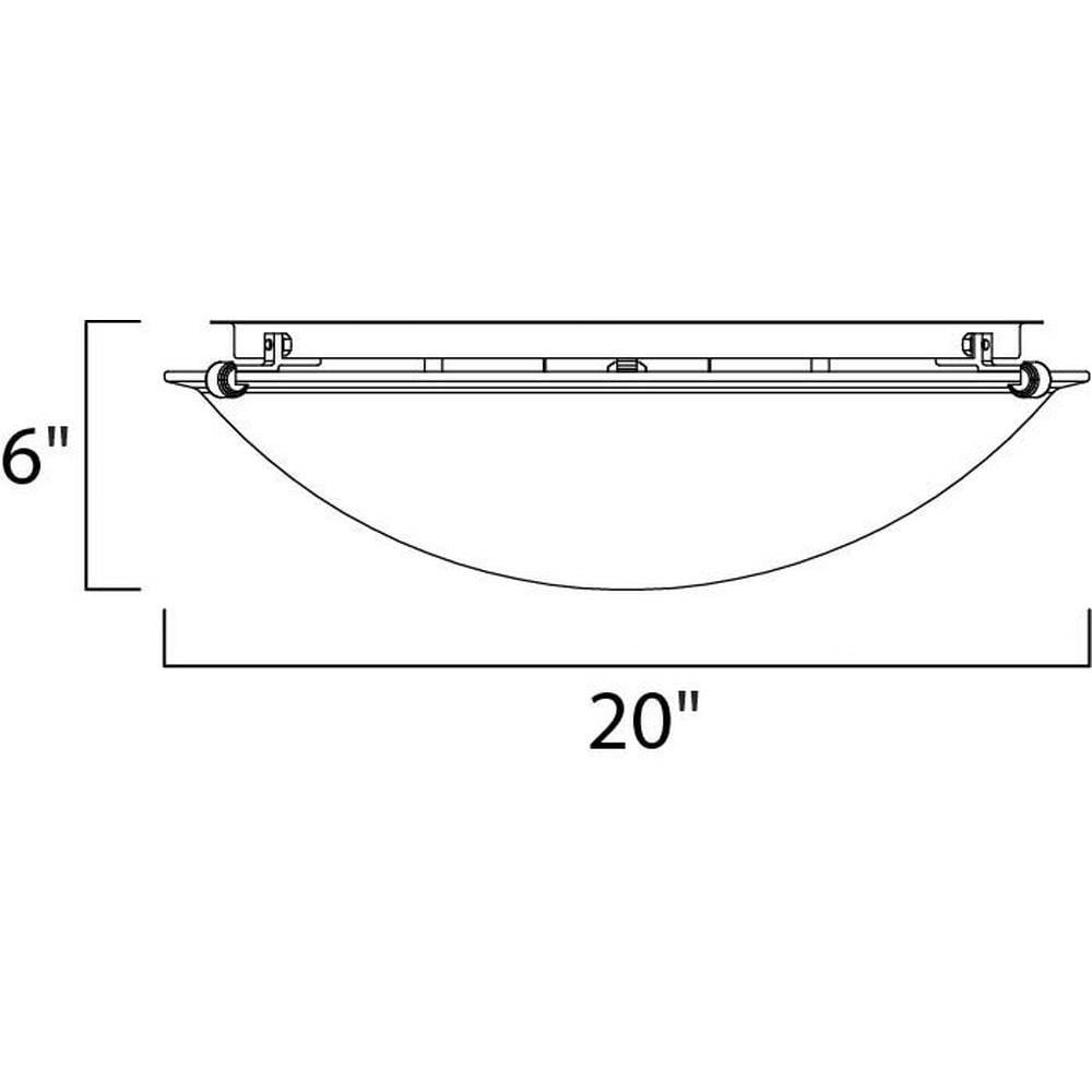 Maxim Lighting 11060MRSN Malaga Flush Mount Ceiling Light Dimensions Diagram 20 Inch Wide 6 Inch Height