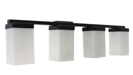 Westgate VLM-E26-4L-BK 4-Lamp E26 Lamp-Ready Vanity Light, Wattage 60W per socket, Voltage 120VAC / 60Hz, Black Finish