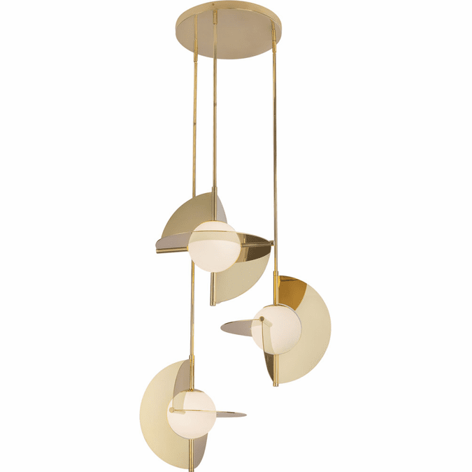 Kuzco Lighting CH65127-MRB/OP-UNV Scorpio LED 27.25 inch Opal Glass Chandelier Ceiling Light Metallic Brass Finish
