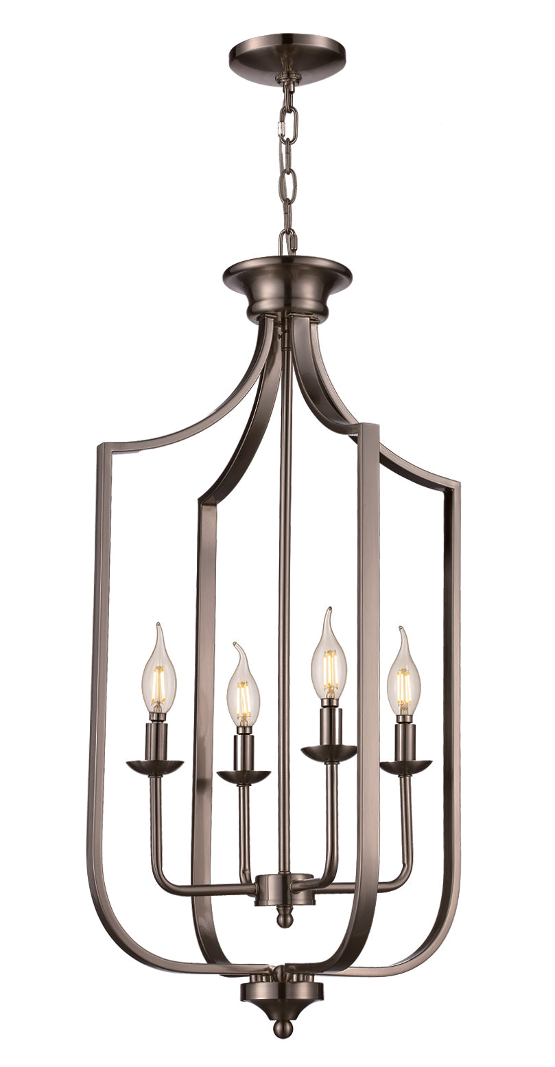 Trans Globe Lighting 11216 BN Hillcrest 4 Light Brushed Nickel Pendant Ceiling Light