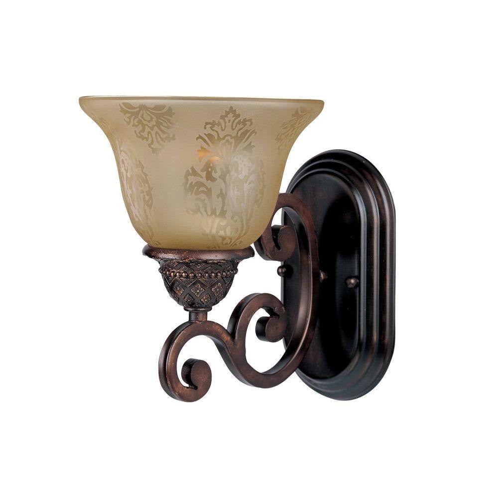 Maxim Lighting 11230SAOI Symphony 1 Light 7 inch Oil Rubbed Bronze Wall Sconce with Screen Amber Glass Shade
