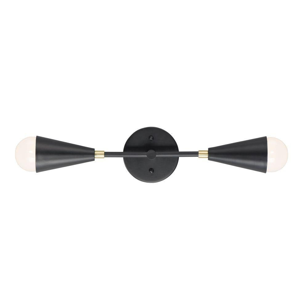 Maxim Lighting 11262BKSBR Lovell 2 Light 18 inch Black/Satin Brass Wall Sconce