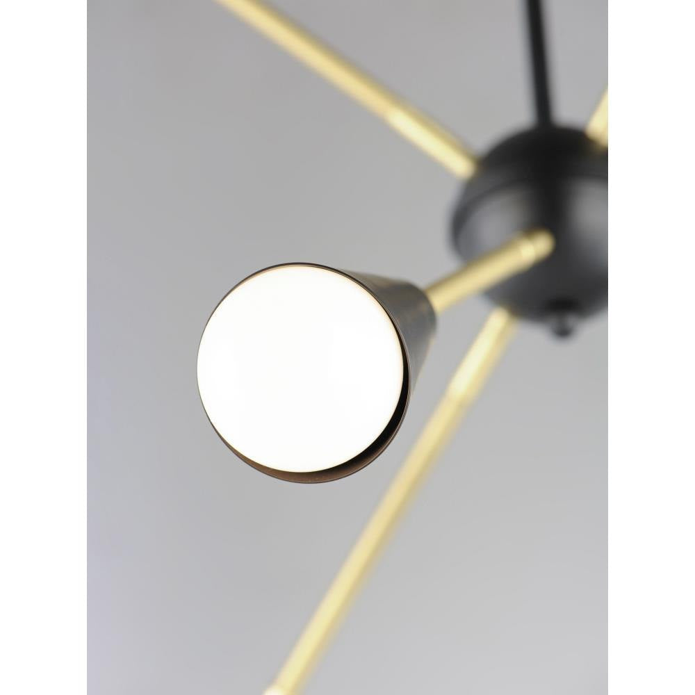 Maxim Lighting 11266BKSBR Lovell Pendant Cone Shade and Bulb Detail