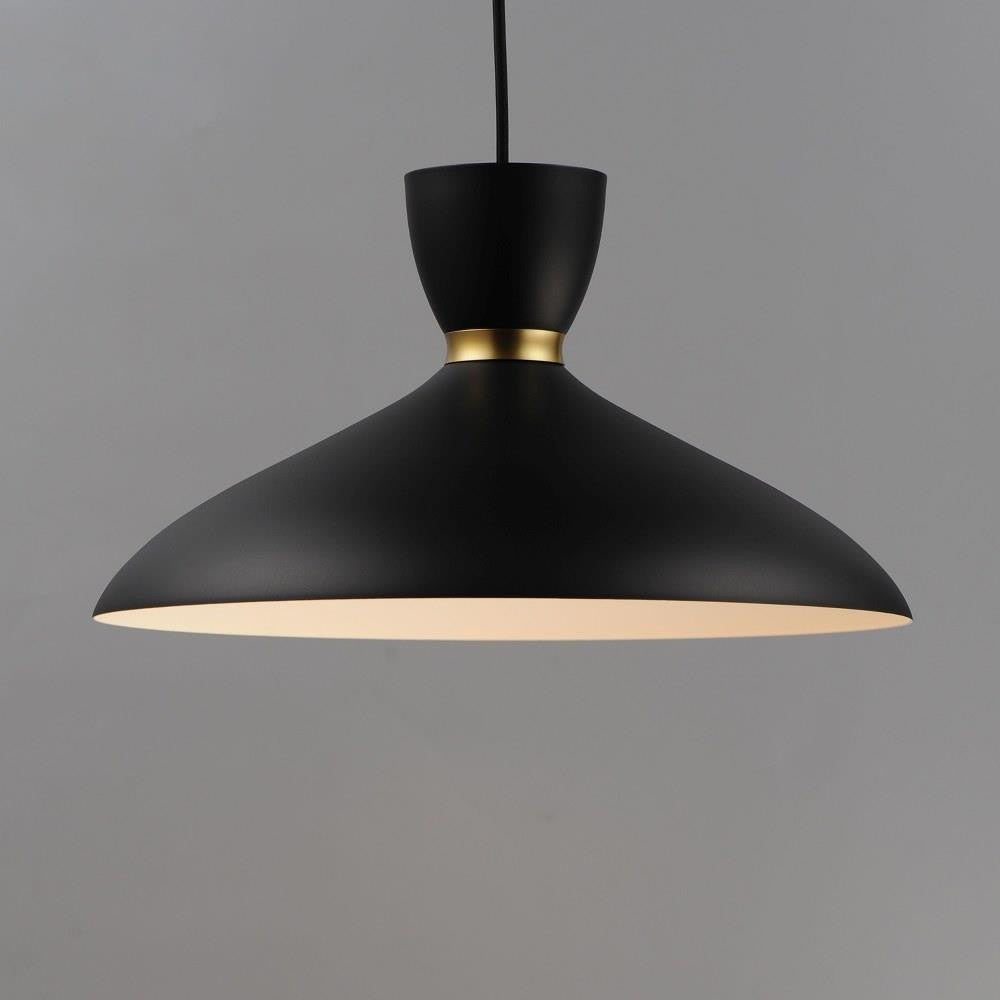 Maxim Lighting 11304BKSBR Carillon 1 Light Pendant in Black/Satin Brass - Detail View