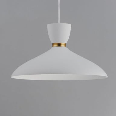 Maxim Lighting Carillon 1 Light Pendant in White/Satin Brass - Full View
