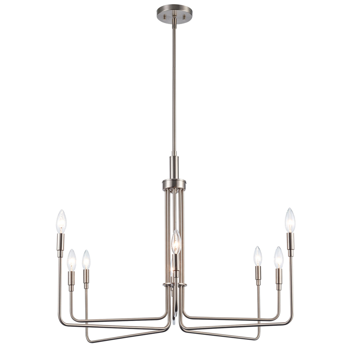 Trans Globe Lighting 11318 BN Charlotte 8 Light Brushed Nickel Chandelier Ceiling Light