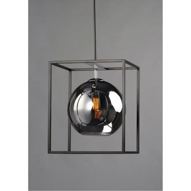 Maxim Lighting 11367MSKBKPC Fluid Pendant Mirror Smoke Glass Room View