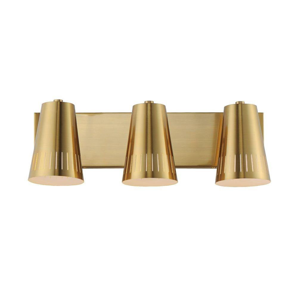 Maxim Lighting 11433NAB Helsinki 3 Light Natural Aged Brass Bath Vanity Wall Light - Front View White Background
