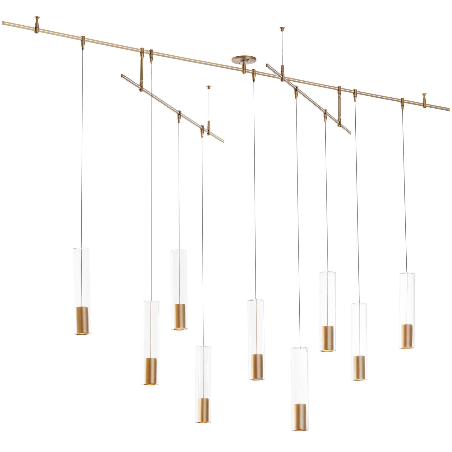 Visual Comfort Architectural 700CPT9R-LED930R Modern Sean Lavin Captra LED Chandelier Ceiling Light Remote CCT 3000K - CRI 90 - Finish Aged Brass