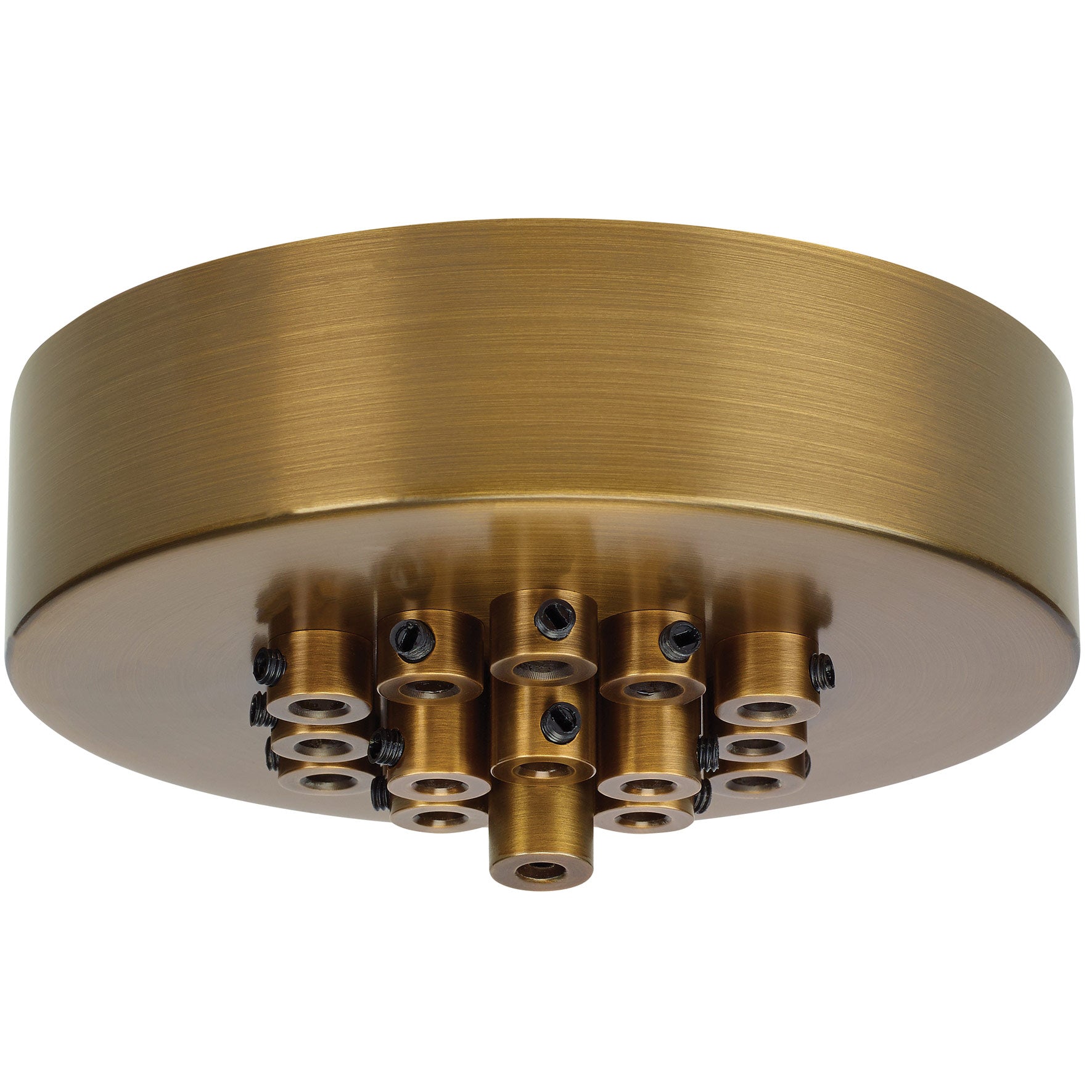 Visual Comfort Architectural 700TDMRD19TR Modern Line-Voltage Mini Canopy 19 Port Round - Finish: Natural Brass