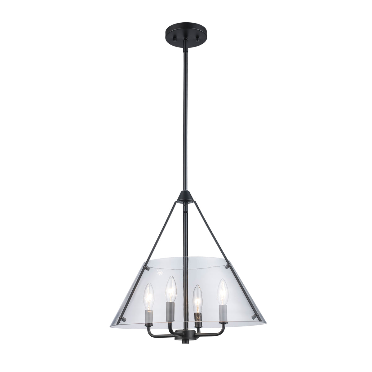 Trans Globe Lighting 11584 BK Armani 4 light black pendant ceiling light