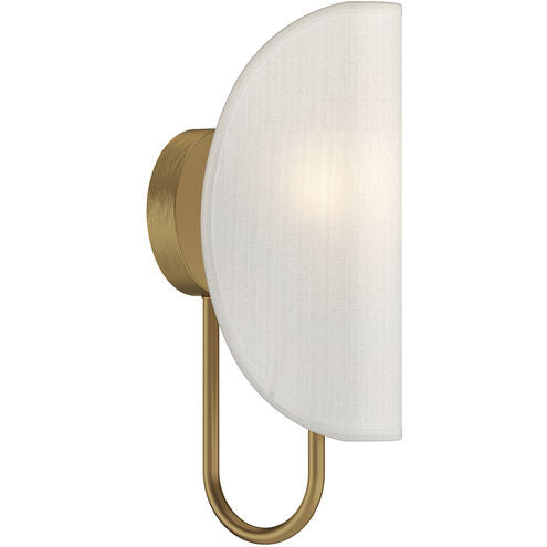 Alora Mood WV450706AGCW Seno 1 Light 5.63 inch Aged Gold and White Cotton Fabric Bath Vanity Light Wall Light