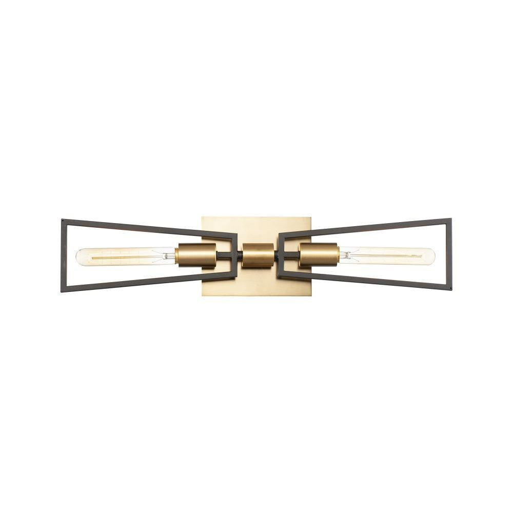 Maxim Lighting 11652BKSBR Wings 2 Light Black/Satin Brass Wall Sconce - Front View