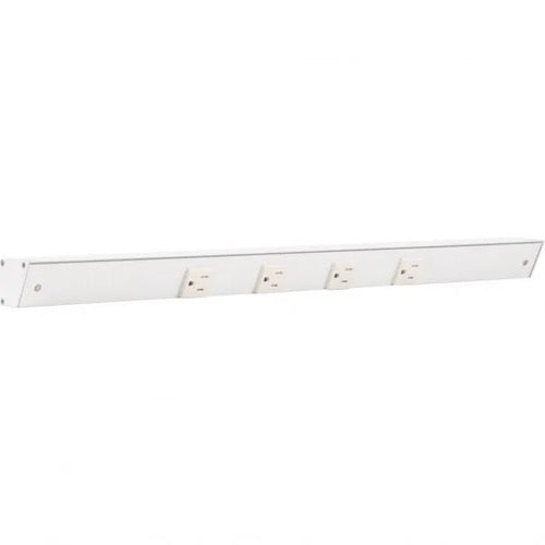 Task Lighting APT24-4WWT-6PK 24" Slim Profile Angled Power Strip, 4 Single White Receptacles, White Finish - 6 Pack