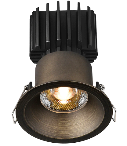 Lotus LED Lights L3F-RRT-BR-RC20-1895 Tangra 3" Fixed Round Recessed Thin Bronze Trim, Reflector Clear Glass, Beam Angle 20°, Color Temperature DTW 30K to 18K, CRI95