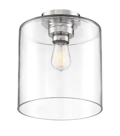 Nuvo 60-6778 Chantecleer Series Semi Flush Ceiling Light w/ Clear Glass, Wattage 100W, Polished Nickel