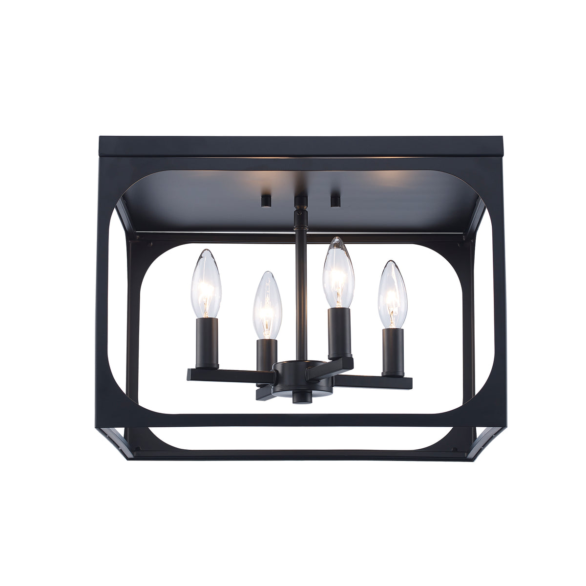 Trans Globe Lighting 11711 BK Ruby Ridge 4 light black flush mount ceiling light