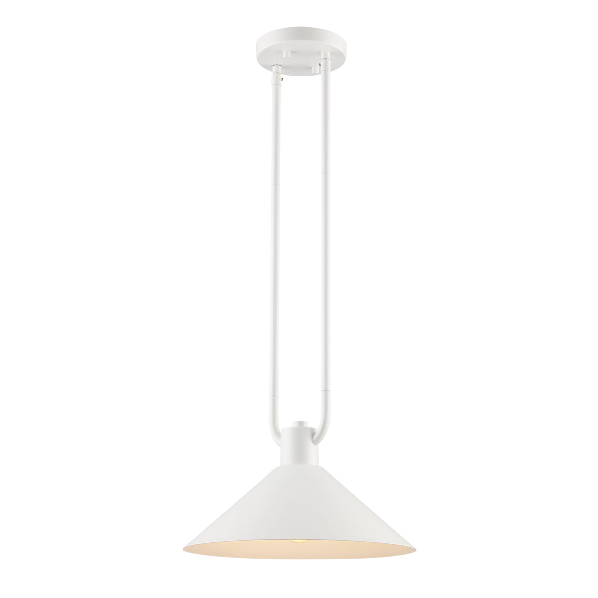 Trans Globe Lighting 11761 WH Roscoe white pendant light angle view
