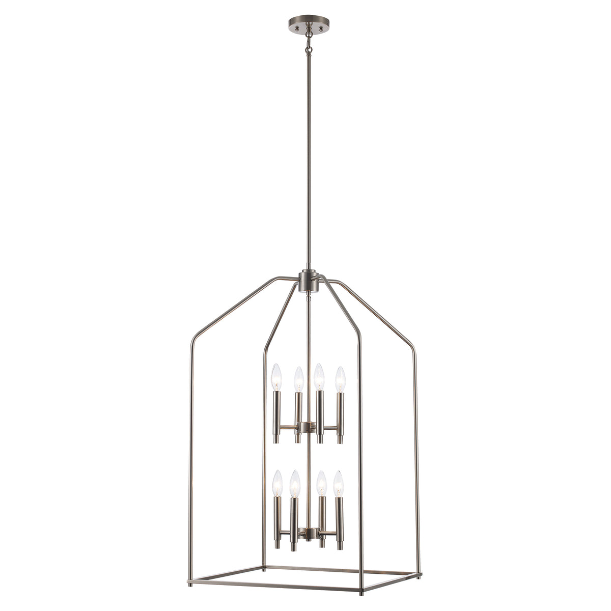 Trans Globe Lighting Birdy 8 light brushed nickel pendant ceiling light