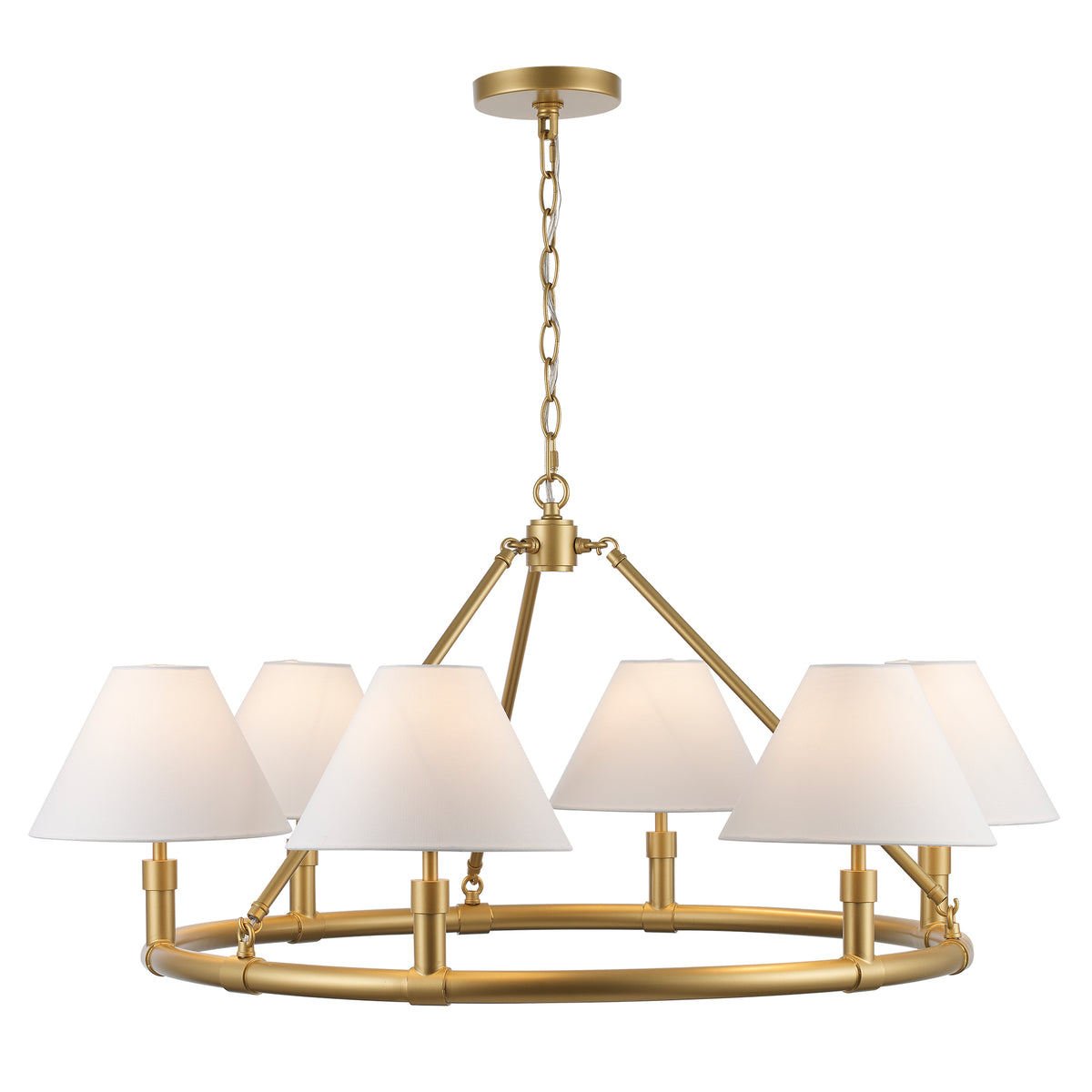 Trans Globe Lighting 11846 AG Fable 6 light 36 inch Antique Gold chandelier ceiling light