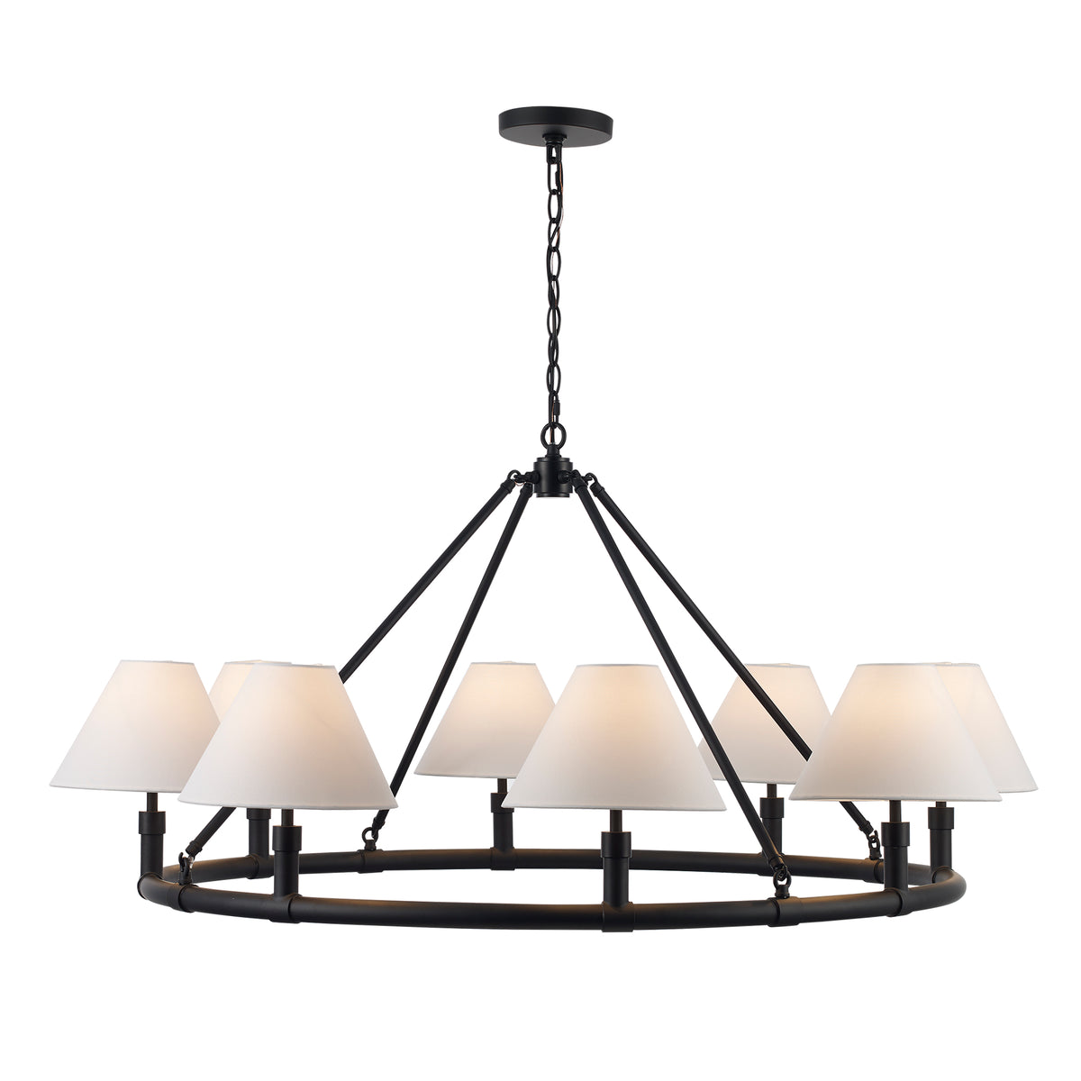 Trans Globe Lighting 11848 BK Fable 8 Light 44 inch Black Chandelier Ceiling Light