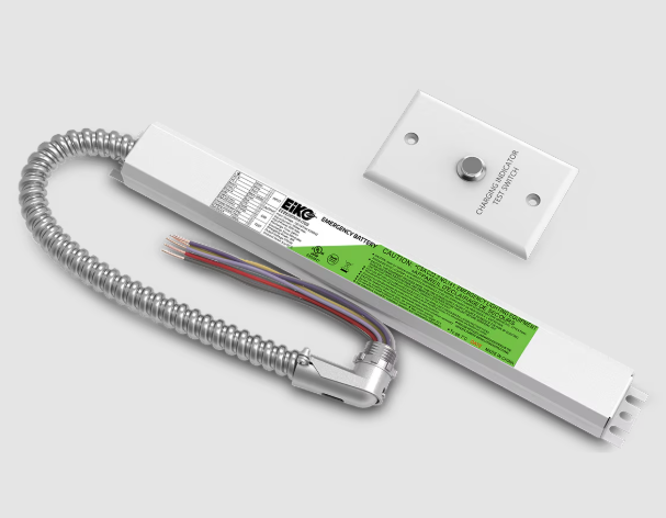 Eiko EEBE08WHA170S Emergency Battery External, Wattage 8W, Voltage 120-347V, 170VDC, Single Flex-Conduit CEC Compliant