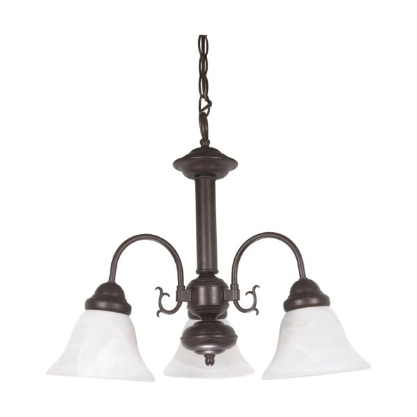 Nuvo 60-184 20" Ballerina 3-Light Chandelier, Old Bronze, Alabaster Glass Shade, Wattage 60W