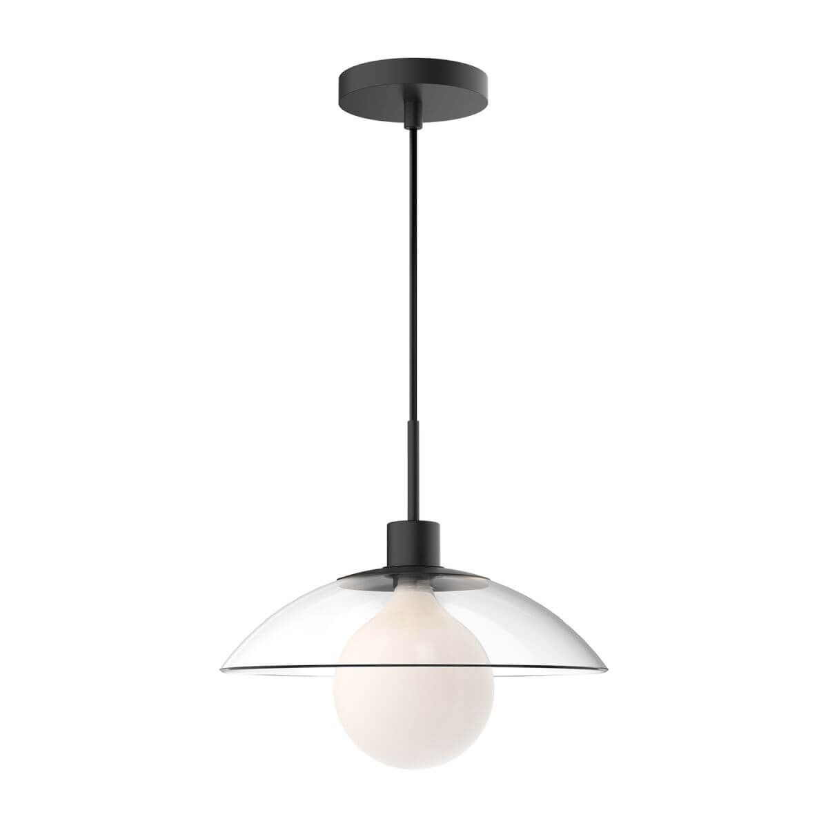 Alora Lighting PD517112MBCL Francesca 1 Light 12 inch Pendant in Matte Black with Clear Glass