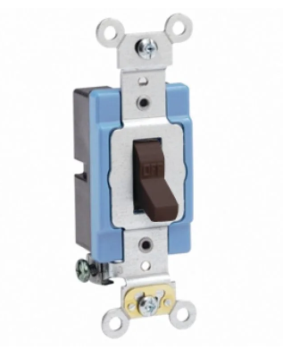 Leviton 1201-2 Toggle Switch, 15 Amp, 120/277 Volt, Brown