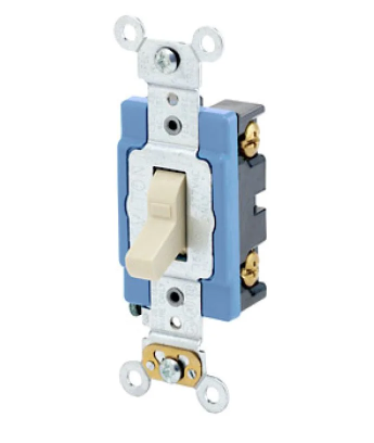 Leviton 1201-LHI Toggle Switch, 15 Amp, 120 Volt, lvory