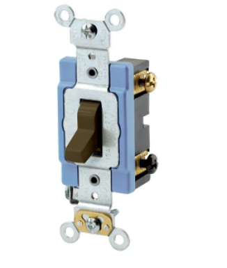 Leviton 1203-2 Toggle Switch, 15 Amp, 120/277 Volt, Brown