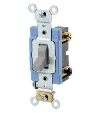 Leviton 1203-2GY Toggle Switch, 15 Amp, 120/277 Volt, Gray