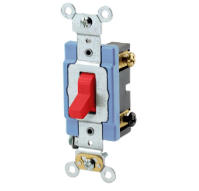 Leviton 1203-2R Toggle Switch, 15 Amp, 120/277 Volt, Red