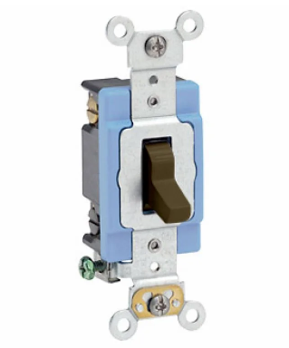 Leviton 1204-2 Toggle Switch, 15 Amp, 120/277 Volt, Brown Finish