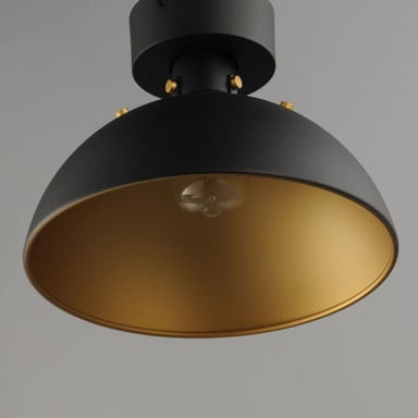 Maxim Lighting 12040WTSBR Dawn 1 Light 12 Inch White with Satin Brass Semi Flush Mount Ceiling Light - detail view