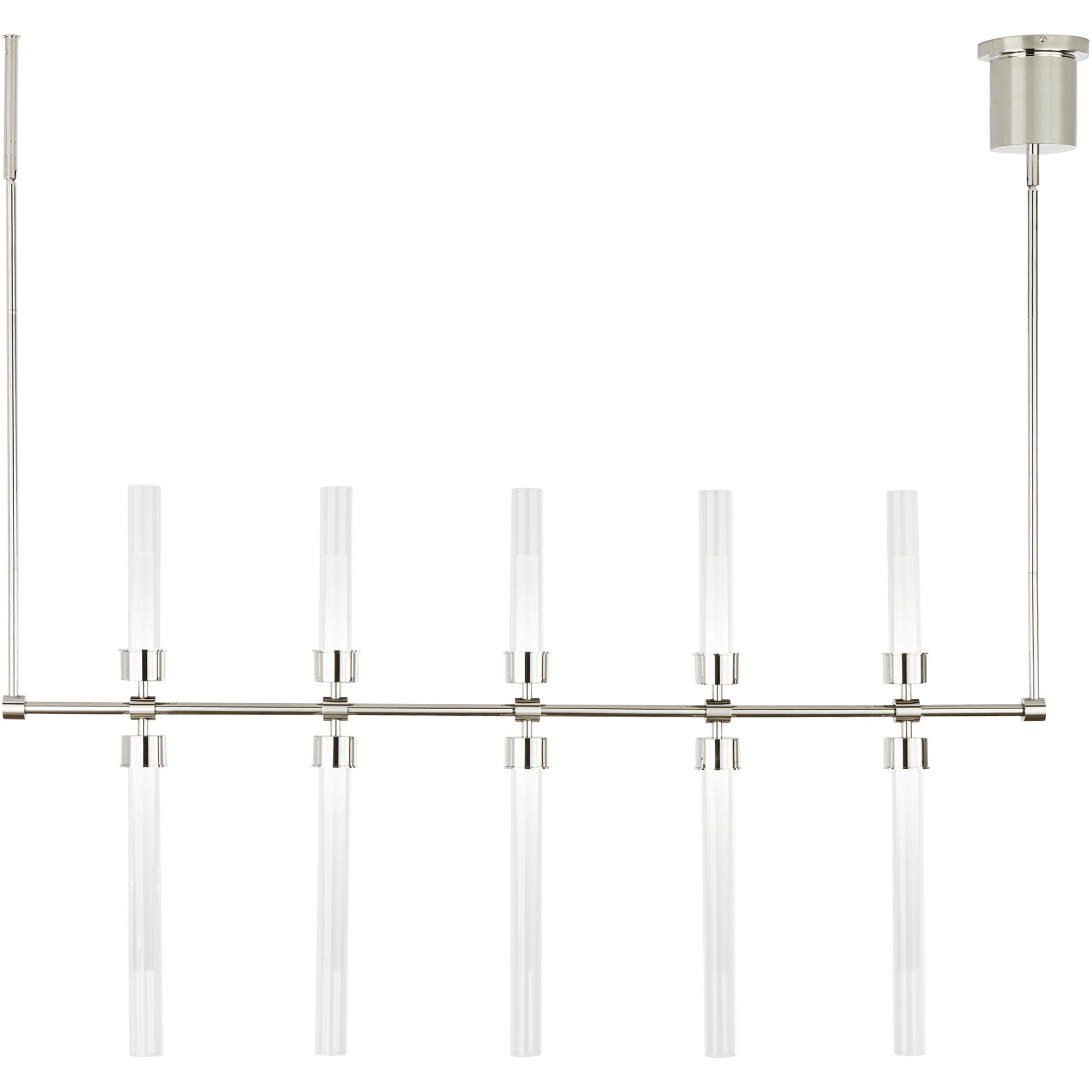 Visual Comfort Modern Collection 700LSLNG48N-LED930-277 Linger 48" 46W 3000K LED Linear Suspension Polished Nickel