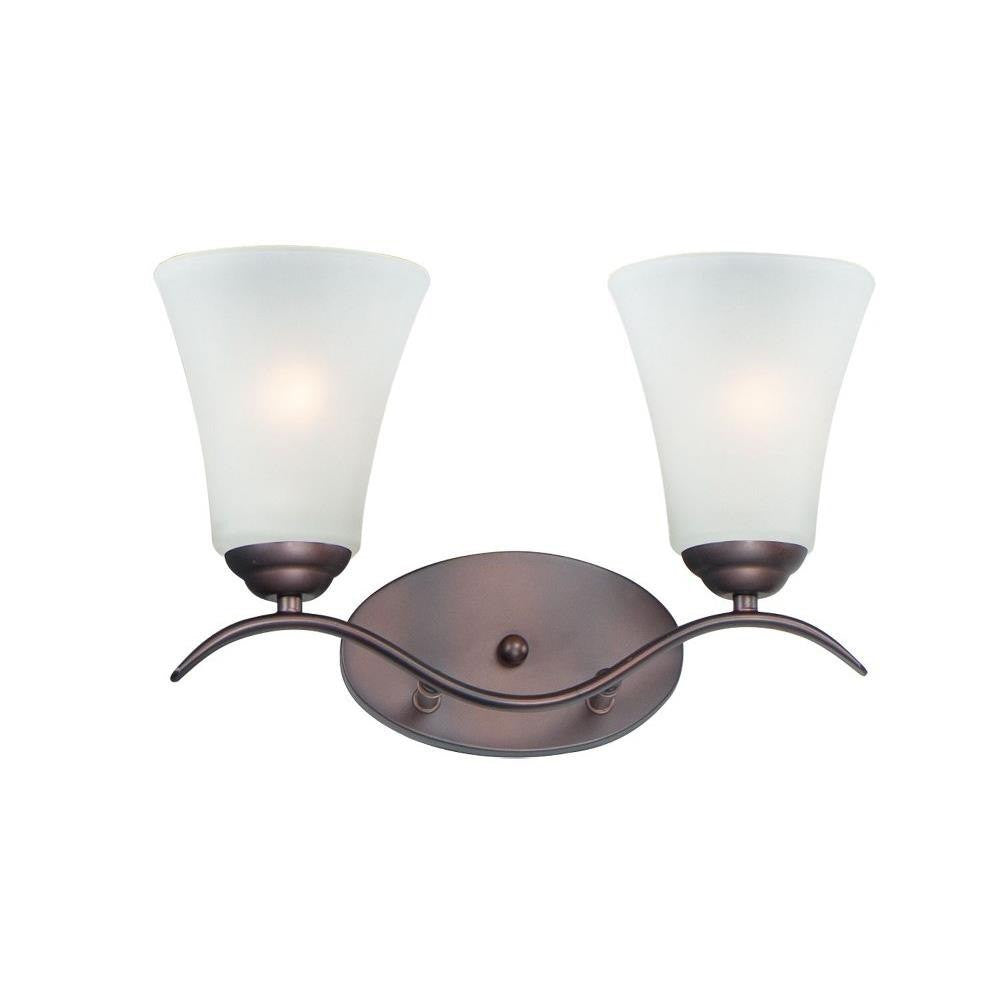 Maxim Lighting 12082FTOI Vital 2 Light Oil Rubbed Bronze Bath Vanity Wall Light - Front View White Background