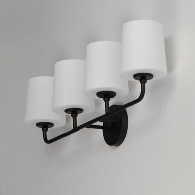Maxim Lighting 12094SWSBR Bristol 4 Light Black Bath Vanity Wall Light Installed