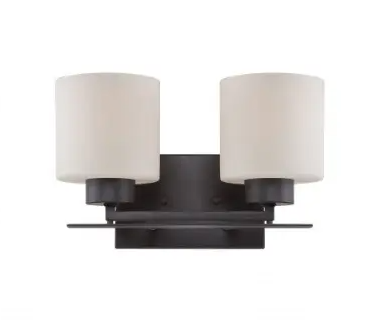 Nuvo 60-5302 Parallel Vanity Light Fixture, Mountable, 2-Light, Aged Bronze